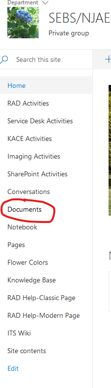 Finding Documents option from menu